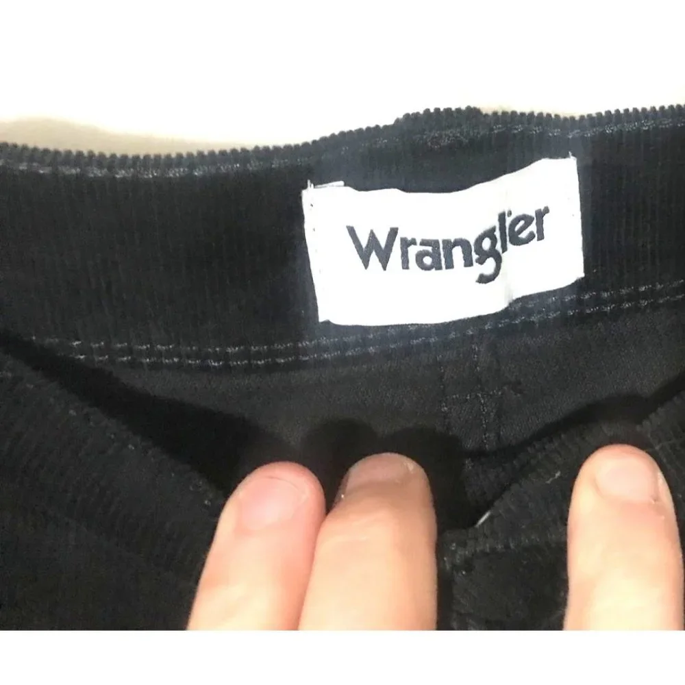 Wrangler Mens Corduroy Texas Slim Stretch Tapered Jeans Black 32X30 From USA - Picture 2 of 3